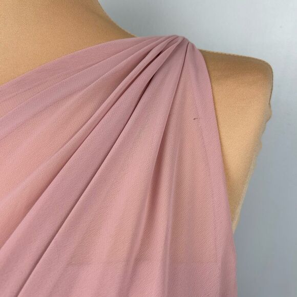 Alfred Angelo Dusty Rose One Shoulder Lined Chiffon Bridesmaid Dress Sz 10 - Picture 8 of 14